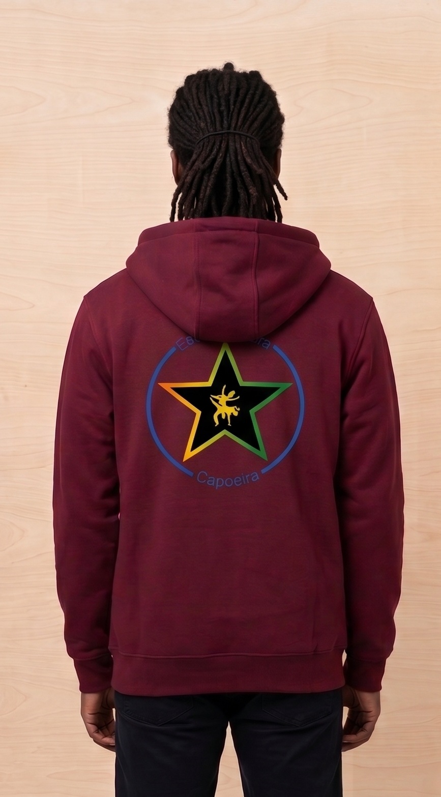 Red Sherpa-Lined Full-Zip Hoodie rear
