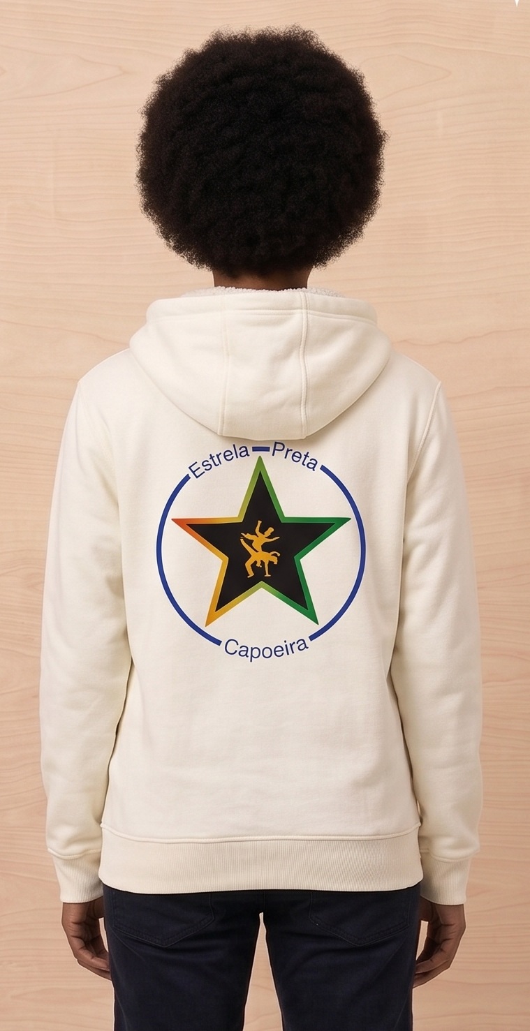 White Sherpa-Lined Full-Zip Hoodie rear